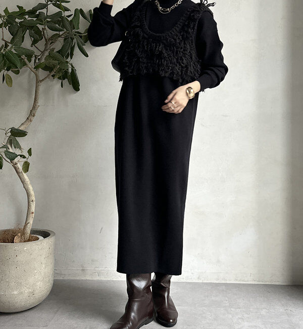  「【WEB限定】アンサンブルニットワンピース」|スーツ|