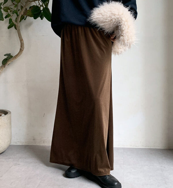  「ベロアマーメイドスカート」|スカート|ブラウン