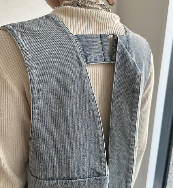  「フロントファスナーデニムジャンスカ」|ワンピース|