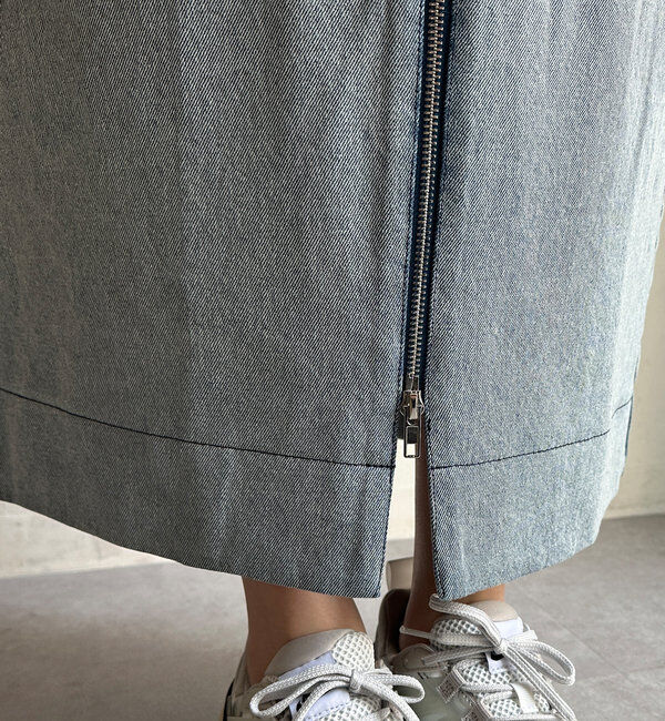  「フロントファスナーデニムジャンスカ」|ワンピース|