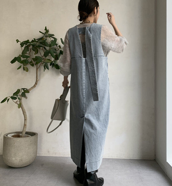  「フロントファスナーデニムジャンスカ」|ワンピース|