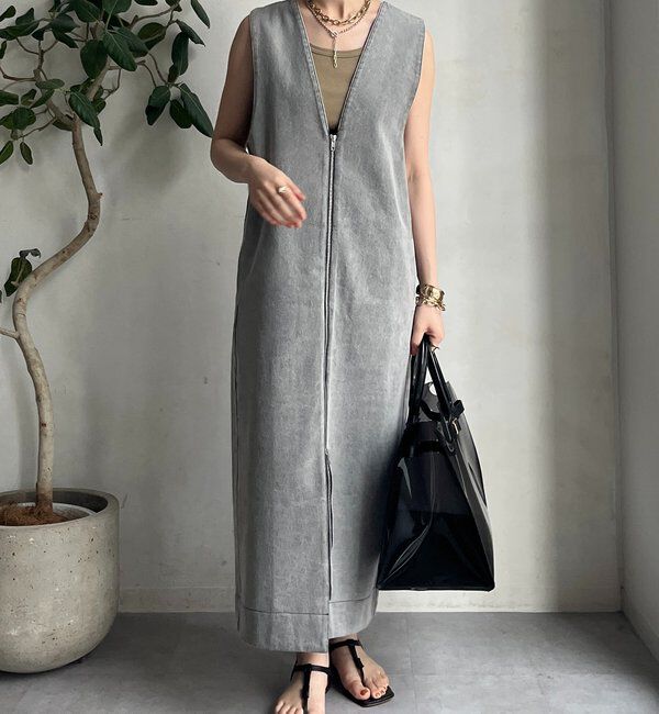  「フロントファスナーデニムジャンスカ」|ワンピース|