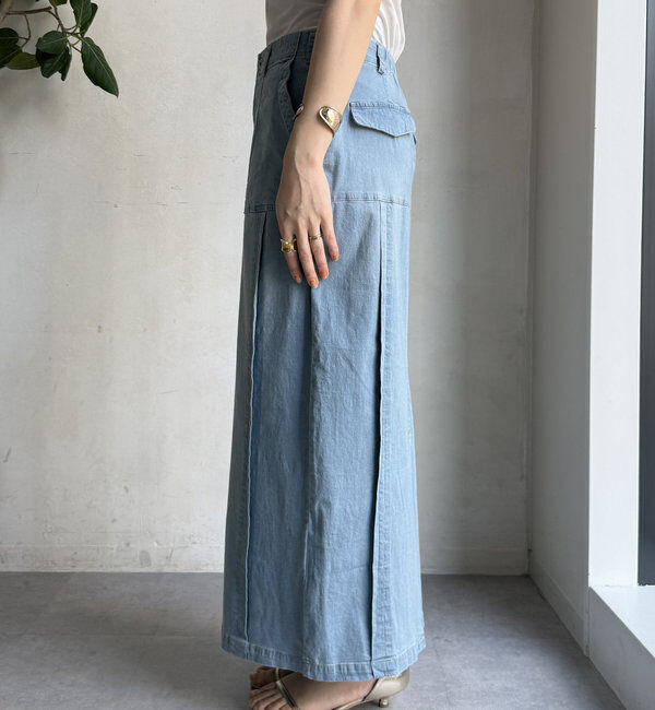  「【WEB限定】ライトオンスデニムタイトスカート」|スカート|