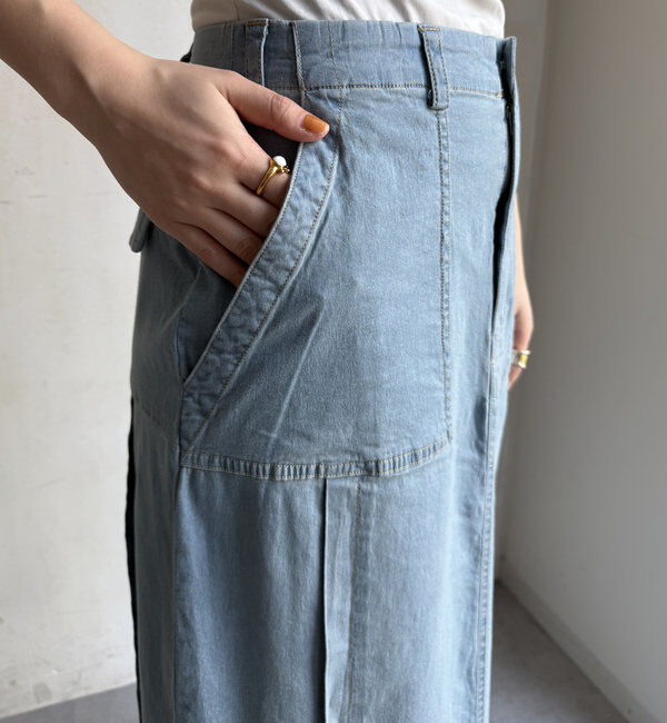  「【WEB限定】ライトオンスデニムタイトスカート」|スカート|