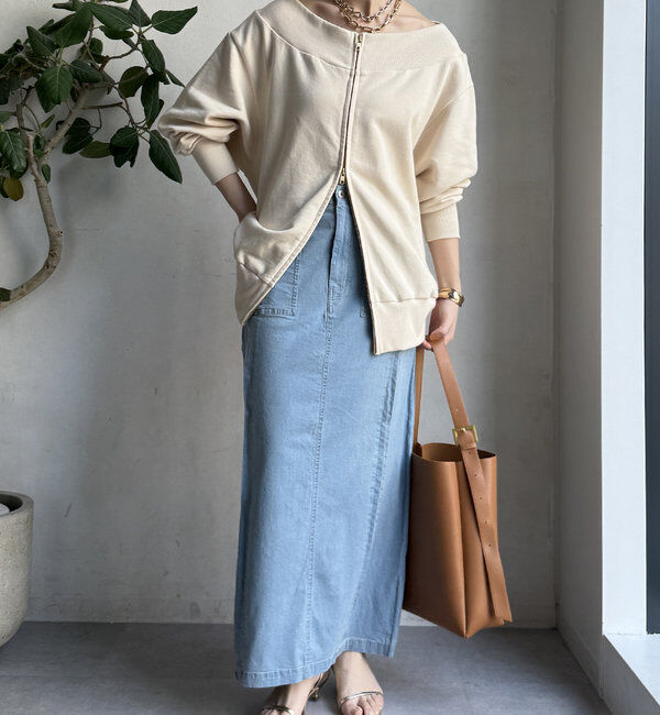  「【WEB限定】ライトオンスデニムタイトスカート」|スカート|