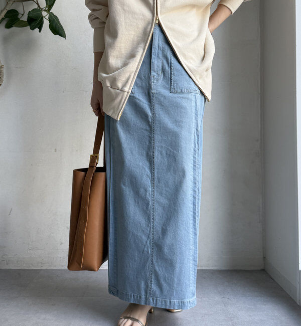  「【WEB限定】ライトオンスデニムタイトスカート」|スカート|