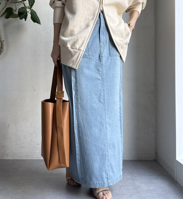  「【WEB限定】ライトオンスデニムタイトスカート」|スカート|