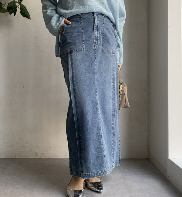  「【WEB限定】ライトオンスデニムタイトスカート」|スカート|