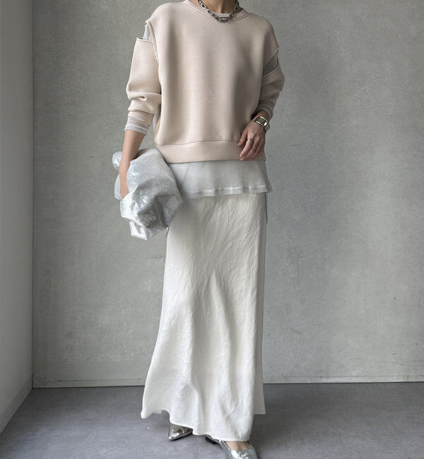  「【WEB限定】レイヤードショルダースリットトップス」|Tシャツ・カットソー|