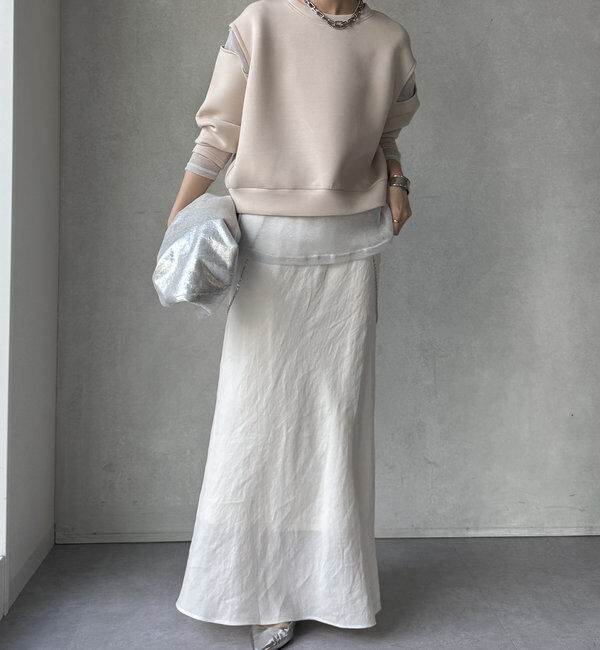  「【WEB限定】レイヤードショルダースリットトップス」|Tシャツ・カットソー|