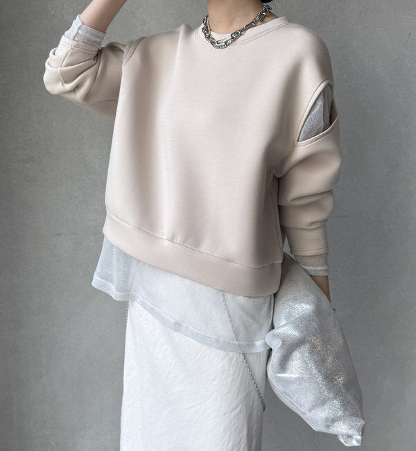  「【WEB限定】レイヤードショルダースリットトップス」|Tシャツ・カットソー|