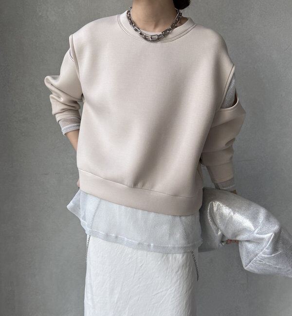  「【WEB限定】レイヤードショルダースリットトップス」|Tシャツ・カットソー|