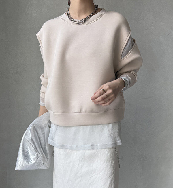  「【WEB限定】レイヤードショルダースリットトップス」|Tシャツ・カットソー|