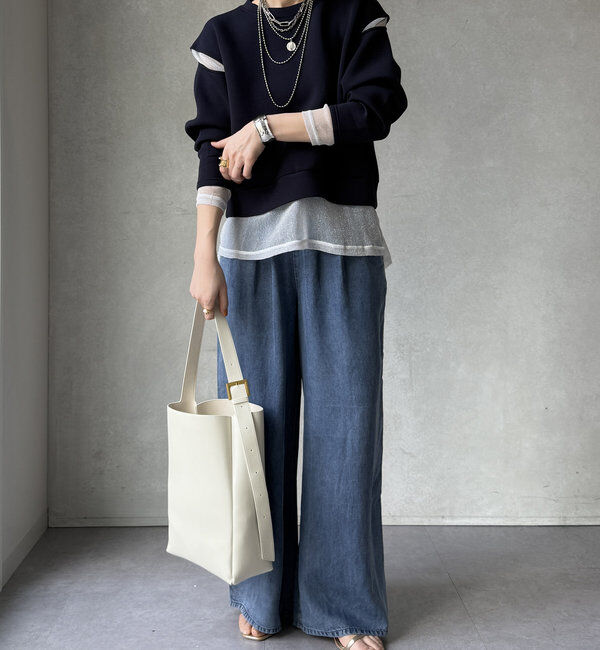  「【WEB限定】レイヤードショルダースリットトップス」|Tシャツ・カットソー|