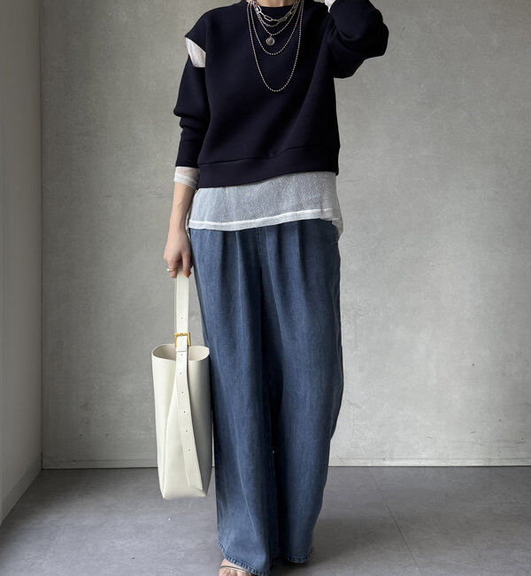  「【WEB限定】レイヤードショルダースリットトップス」|Tシャツ・カットソー|