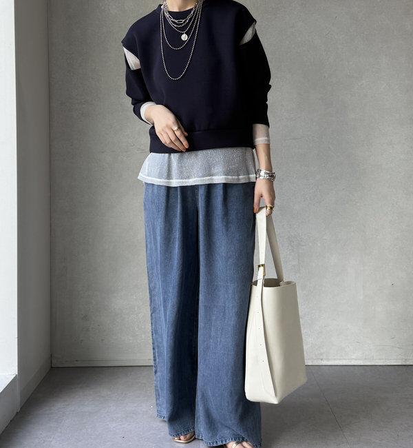  「【WEB限定】レイヤードショルダースリットトップス」|Tシャツ・カットソー|