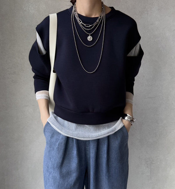  「【WEB限定】レイヤードショルダースリットトップス」|Tシャツ・カットソー|