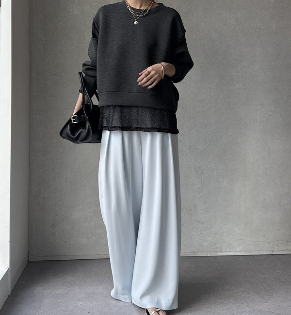  「【WEB限定】レイヤードショルダースリットトップス」|Tシャツ・カットソー|