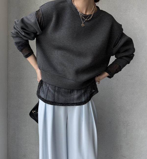  「【WEB限定】レイヤードショルダースリットトップス」|Tシャツ・カットソー|