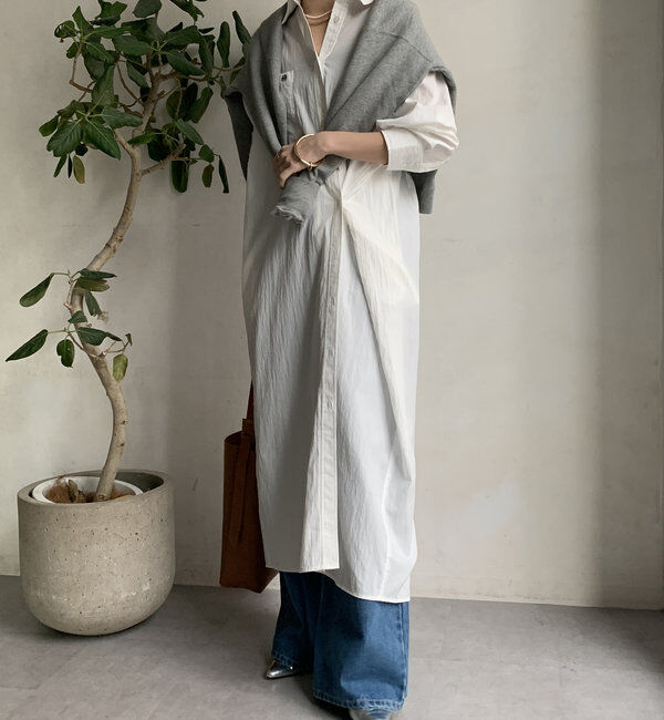  「【WEB限定】カシュクール2WAYシャツワンピース」|ワンピース|