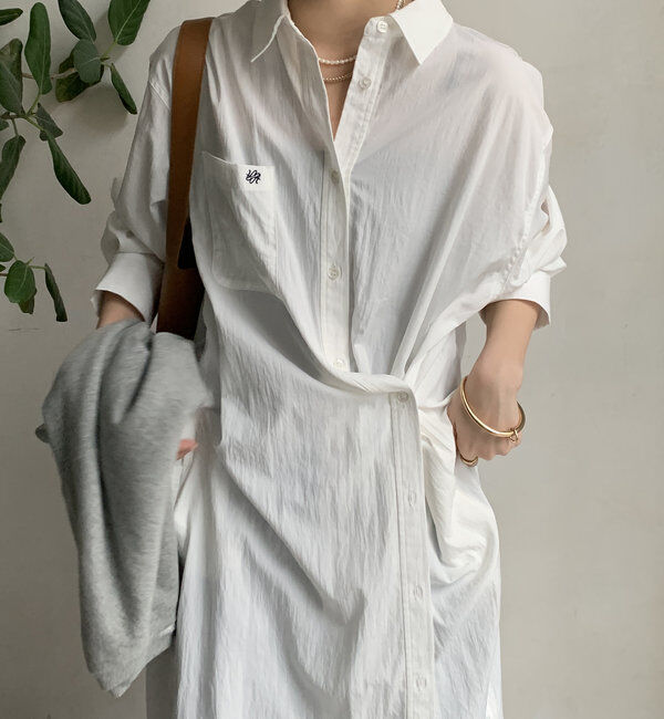  「【WEB限定】カシュクール2WAYシャツワンピース」|ワンピース|