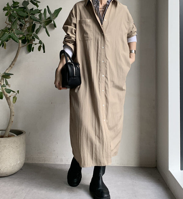  「【WEB限定】カシュクール2WAYシャツワンピース」|ワンピース|