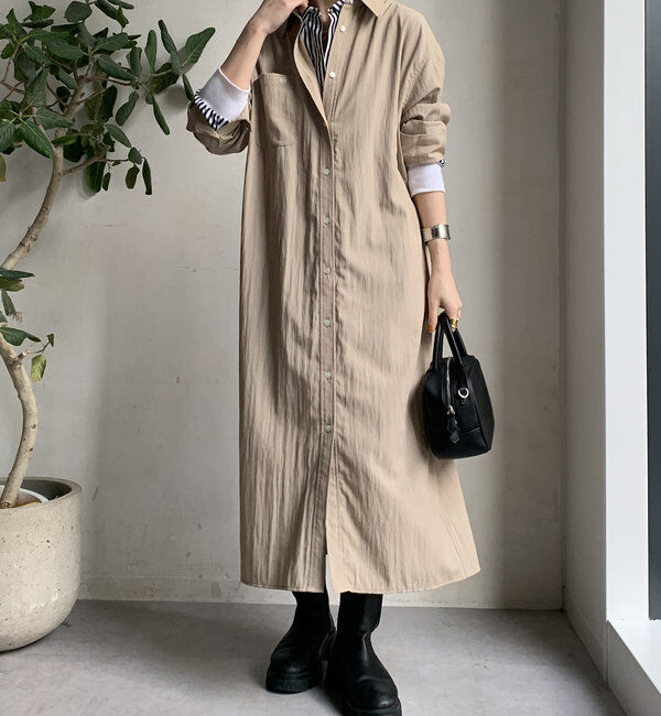  「【WEB限定】カシュクール2WAYシャツワンピース」|ワンピース|