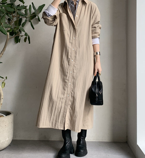  「【WEB限定】カシュクール2WAYシャツワンピース」|ワンピース|
