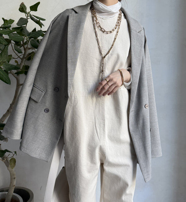  「【WEB限定】バックVデニムサロペット」|ワンピース|