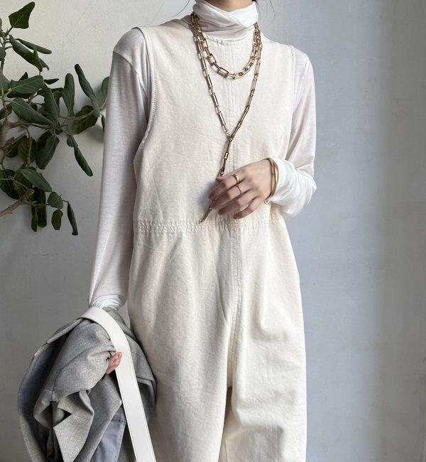  「【WEB限定】バックVデニムサロペット」|ワンピース|