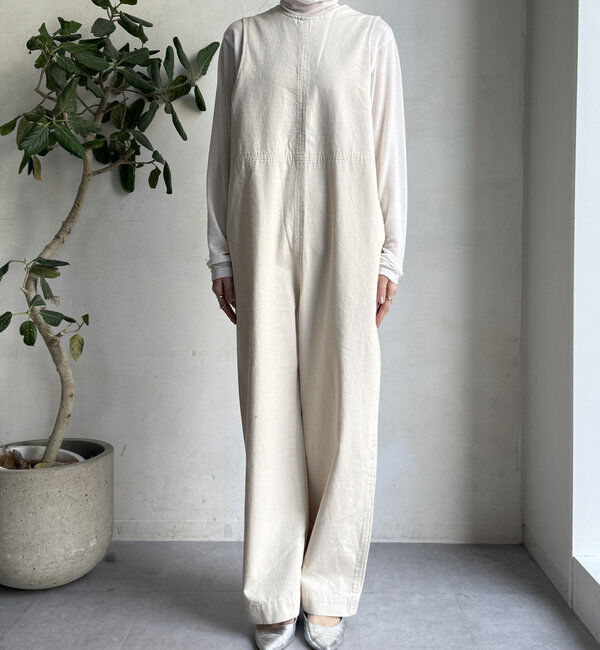  「【WEB限定】バックVデニムサロペット」|ワンピース|