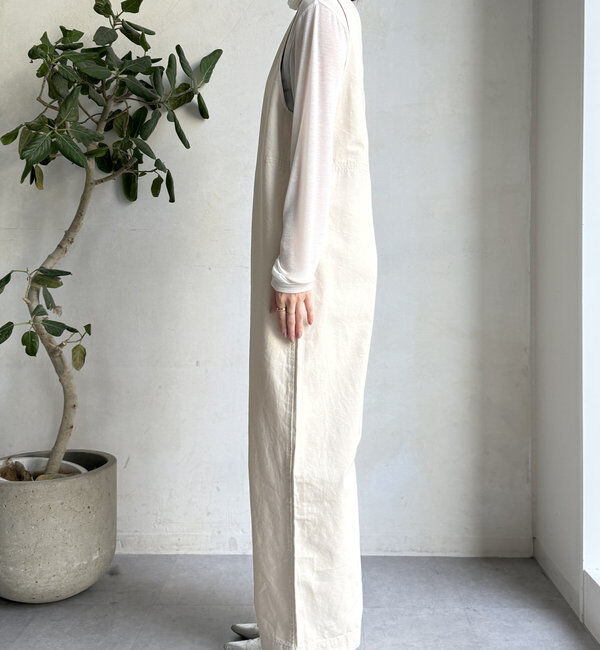  「【WEB限定】バックVデニムサロペット」|ワンピース|