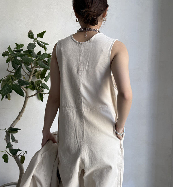  「【WEB限定】バックVデニムサロペット」|ワンピース|