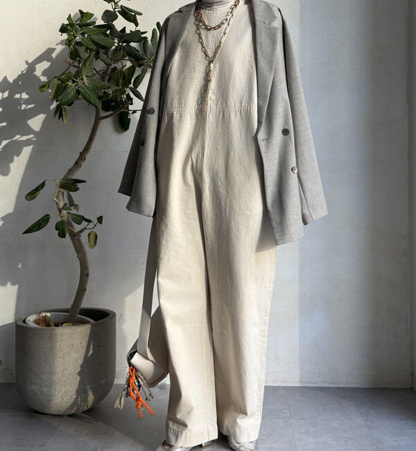  「【WEB限定】バックVデニムサロペット」|ワンピース|