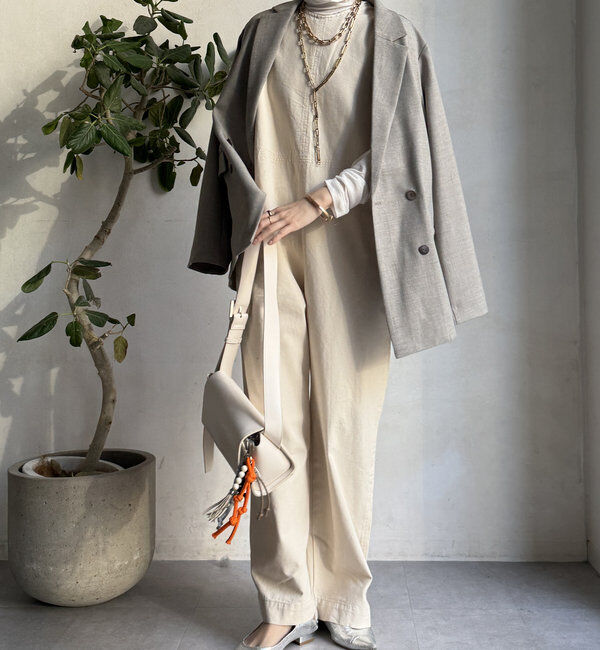  「【WEB限定】バックVデニムサロペット」|ワンピース|