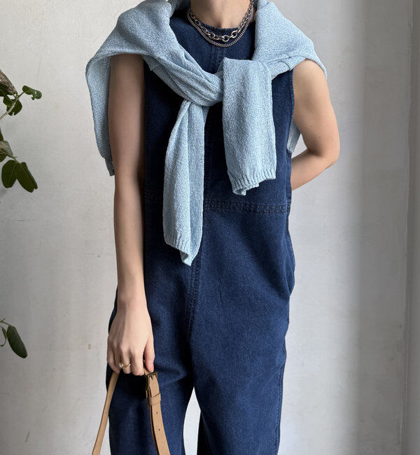  「【WEB限定】バックVデニムサロペット」|ワンピース|