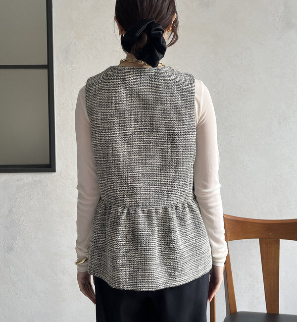  「【オケージョン対応】【WEB限定】杢ツイード切替ベスト」|ベスト・ジレ|