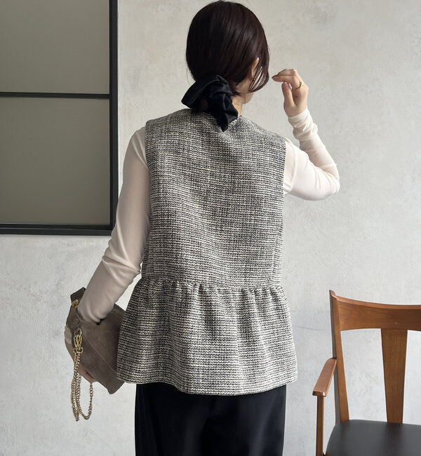  「【オケージョン対応】【WEB限定】杢ツイード切替ベスト」|ベスト・ジレ|