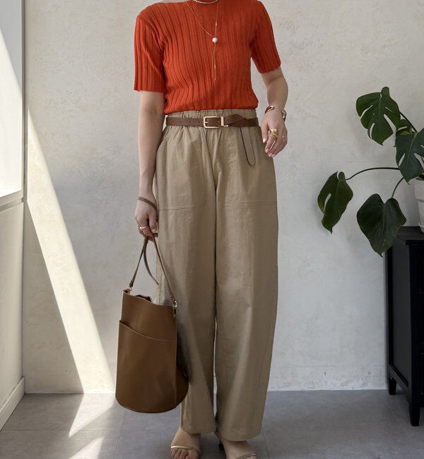  「【WEB限定】ワイドリブハーフスリーブニット」|ニット・セーター|