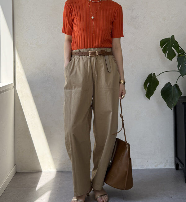  「【WEB限定】ワイドリブハーフスリーブニット」|ニット・セーター|