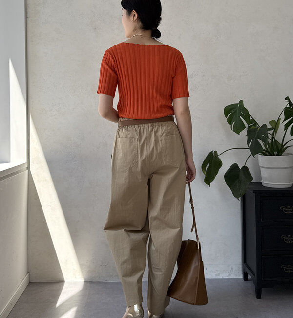  「【WEB限定】ワイドリブハーフスリーブニット」|ニット・セーター|