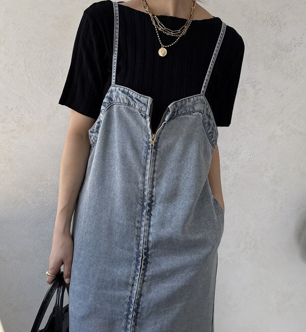  「【WEB限定】ワイドリブハーフスリーブニット」|ニット・セーター|