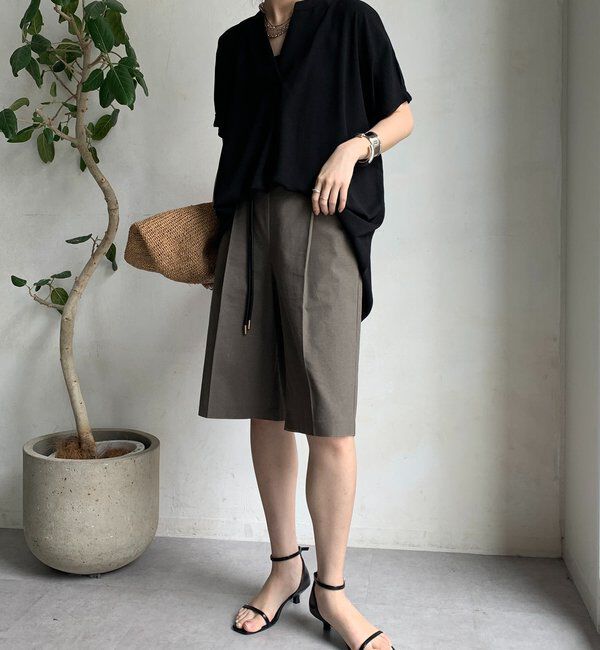  「【WEB限定】ライトジョーゼットスキッパーギャザーチュニック」|シャツ・ブラウス|