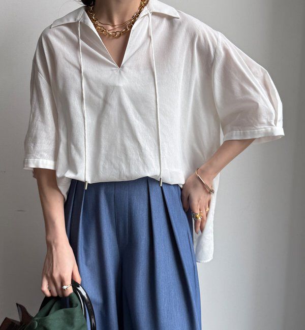  「【WEB限定】襟付スキッパーシャツ」|シャツ・ブラウス|