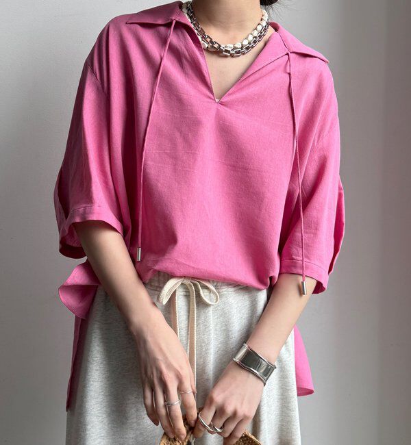  「【WEB限定】襟付スキッパーシャツ」|シャツ・ブラウス|