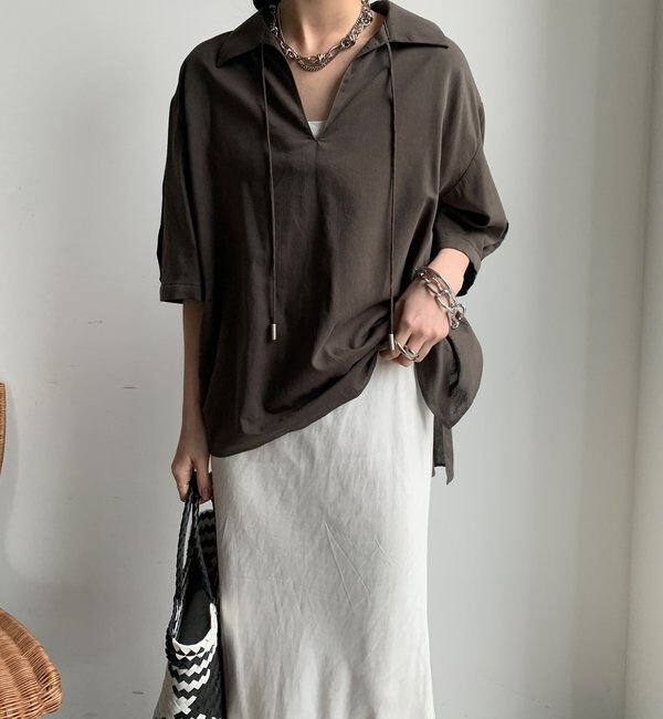  「【WEB限定】襟付スキッパーシャツ」|シャツ・ブラウス|