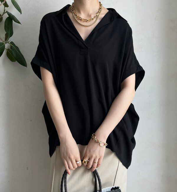  「リヨセルツイルスキッパーシャツ」|シャツ・ブラウス|ブラック