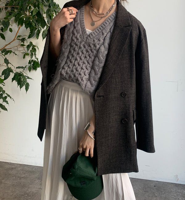  「【WEB限定】ループフリンジニットベスト」|ニット・セーター|