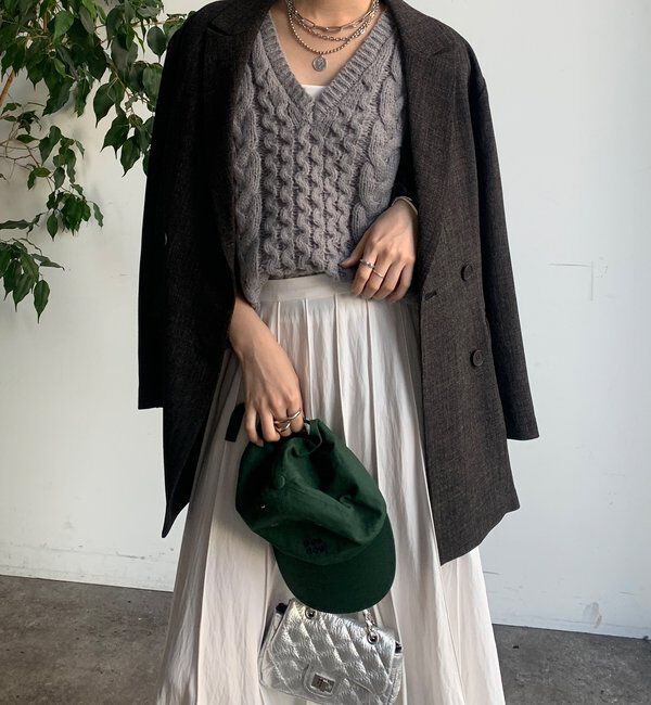  「【WEB限定】ループフリンジニットベスト」|ニット・セーター|