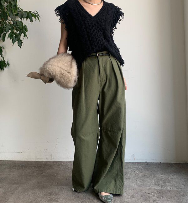  「【WEB限定】ループフリンジニットベスト」|ニット・セーター|